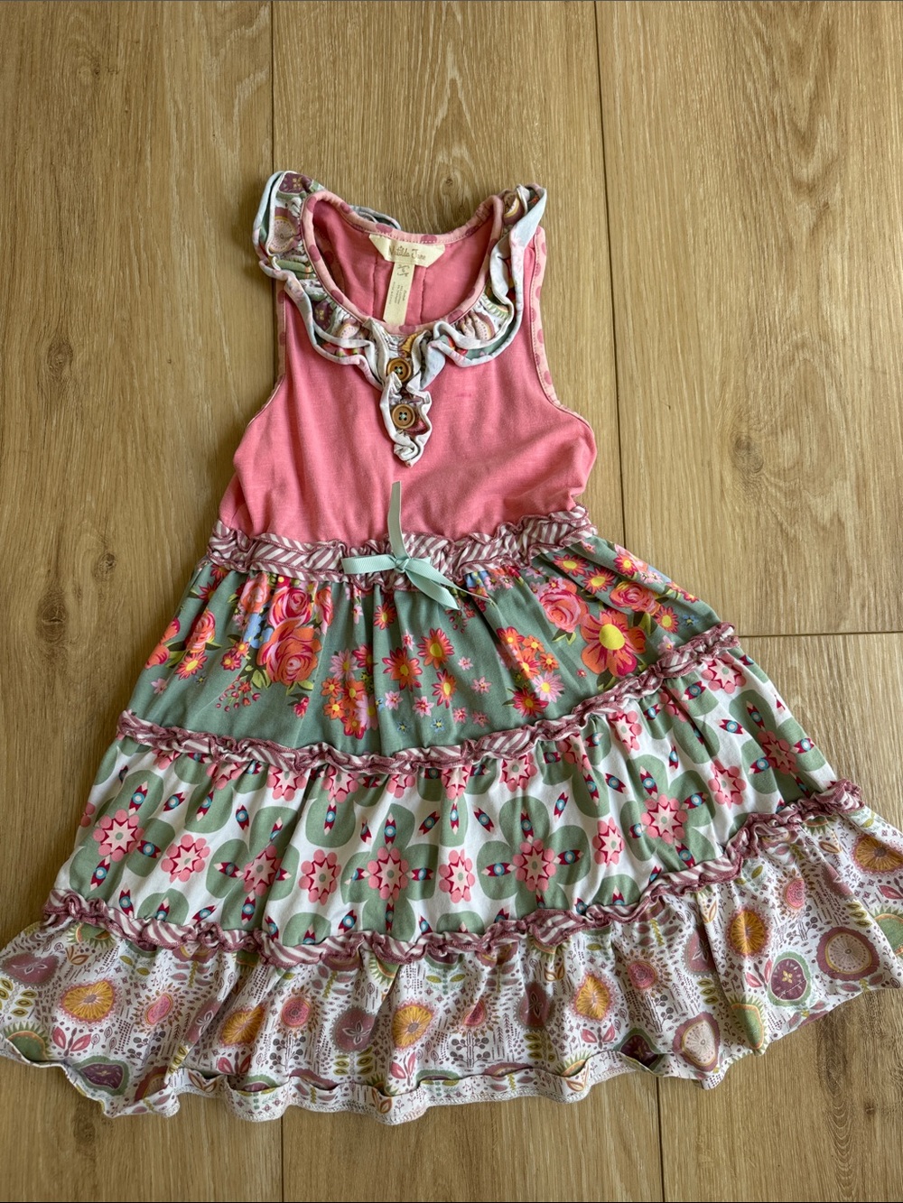 Matilda Jane Pink and Mint Floral Tiered Dress